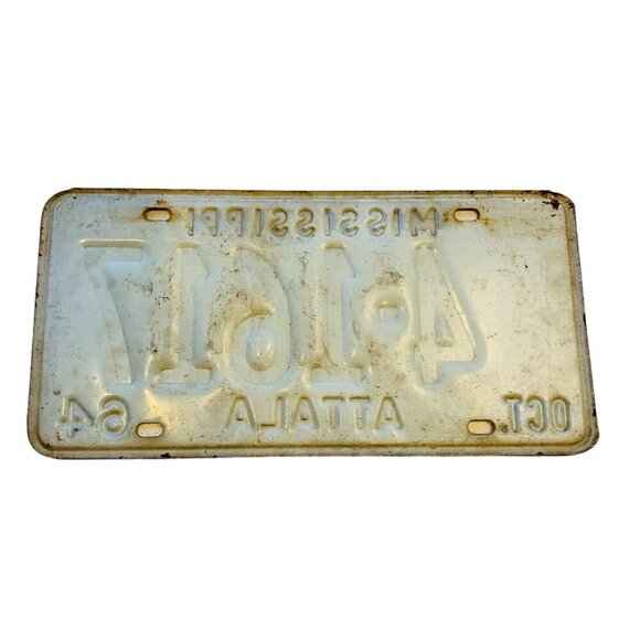 Old Antique Vintage Mississippi License Plate Car Tag 1964 Attala Magnolia - Picture 2 of 4
